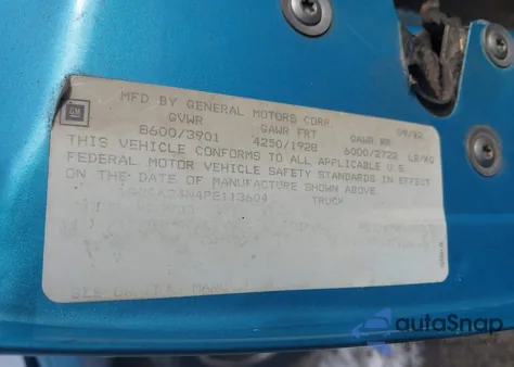 1993 Chevrolet Gmt-400 K2500 из США, поврежденный, VIN 1GCGK24N4PE113604